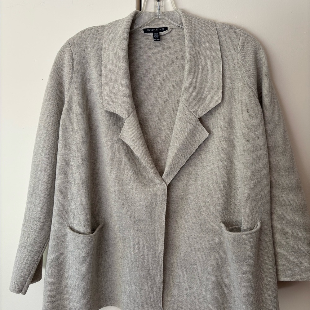 Eileen Fisher Beige Women's Wool Knit Jacket